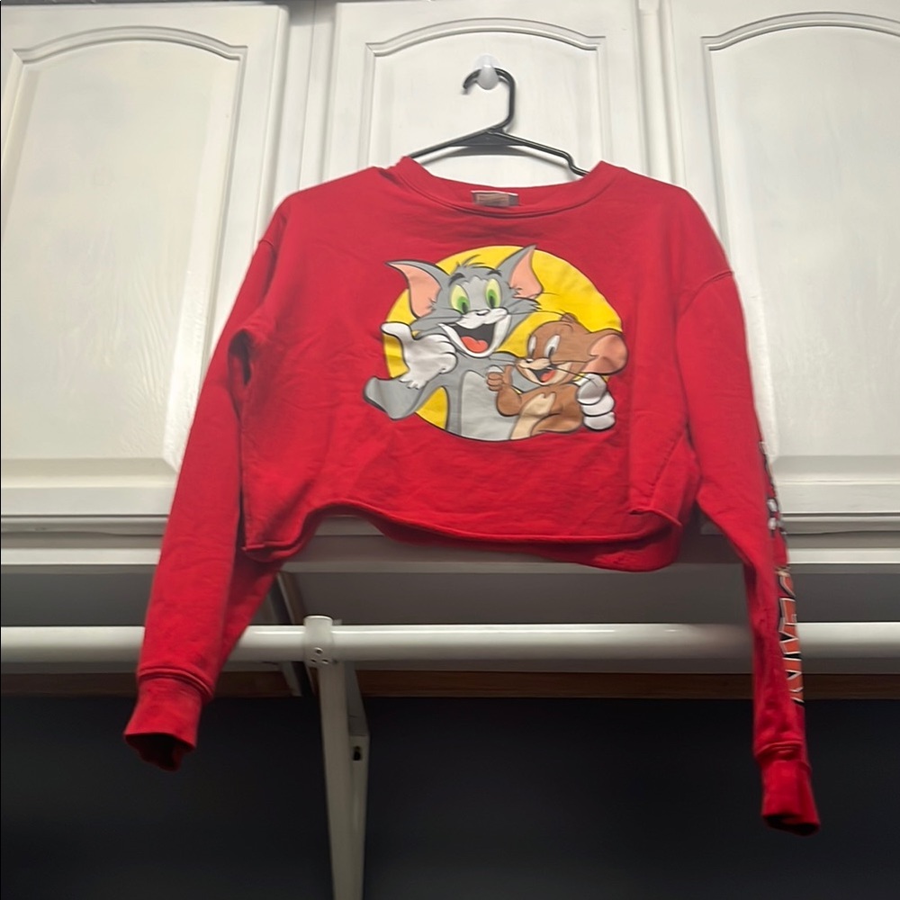 Kids Cartoon Graphic Red Sweatshirt